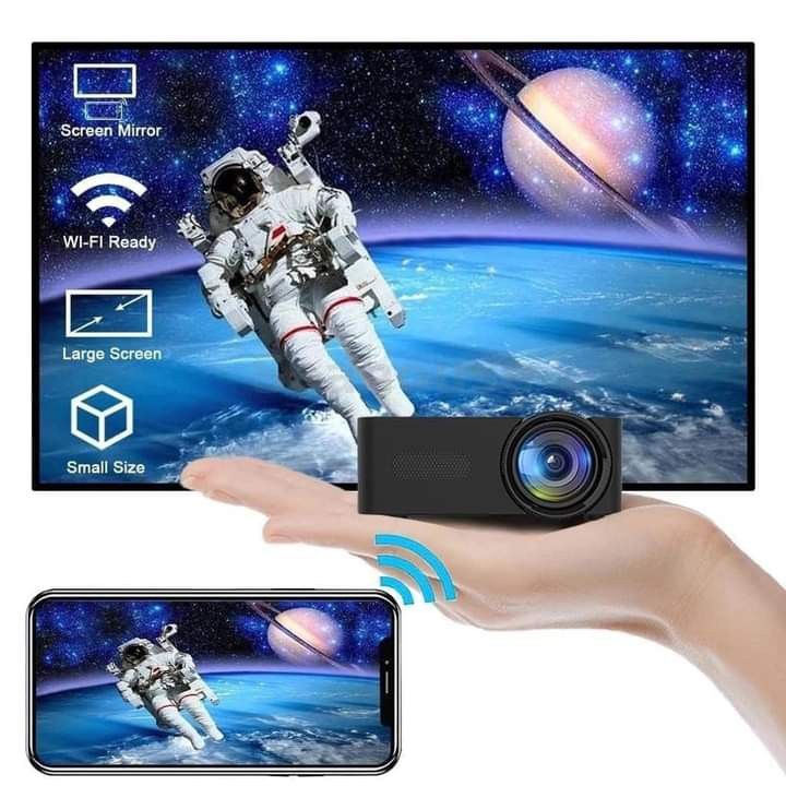 yt100 mini ptojector video movie (Category: Projectors) located in Manila. Submitted by minidivisoria (Listing ID 1327100797, Image 3). Description: ￼YT100 Mini Projector Video Movie Phone Projector Beamer Home Bedroom Living Room Smart Desktop Projectors Mini Portable Projector wireless projector HD 1080P Led Home Projector Reseller : 1450 only Description: 1. Newly designed, short-focus optical lens, which can focus at a distance of 50CM, and i