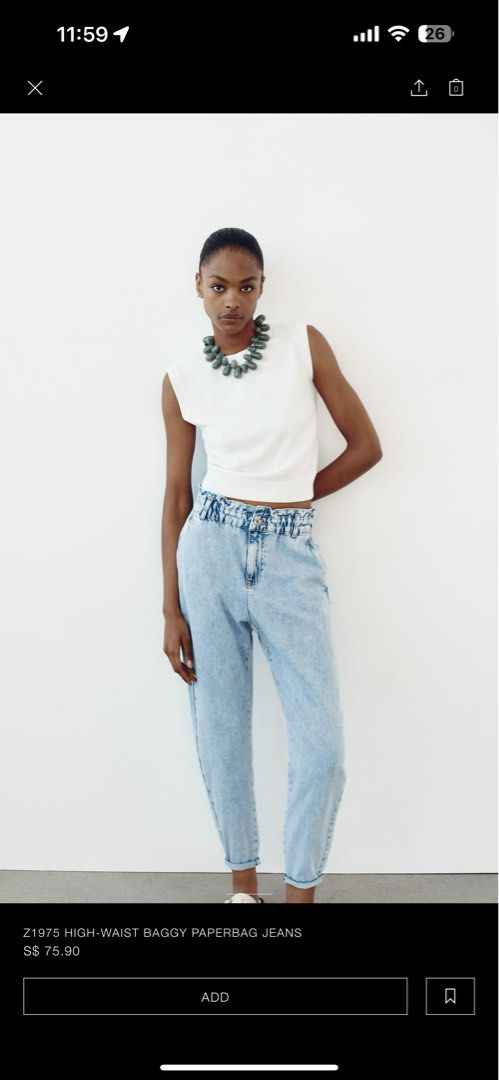 Zara high waist paper bag jeans Women s Fashion Bottoms Jeans Leggings on Carousell