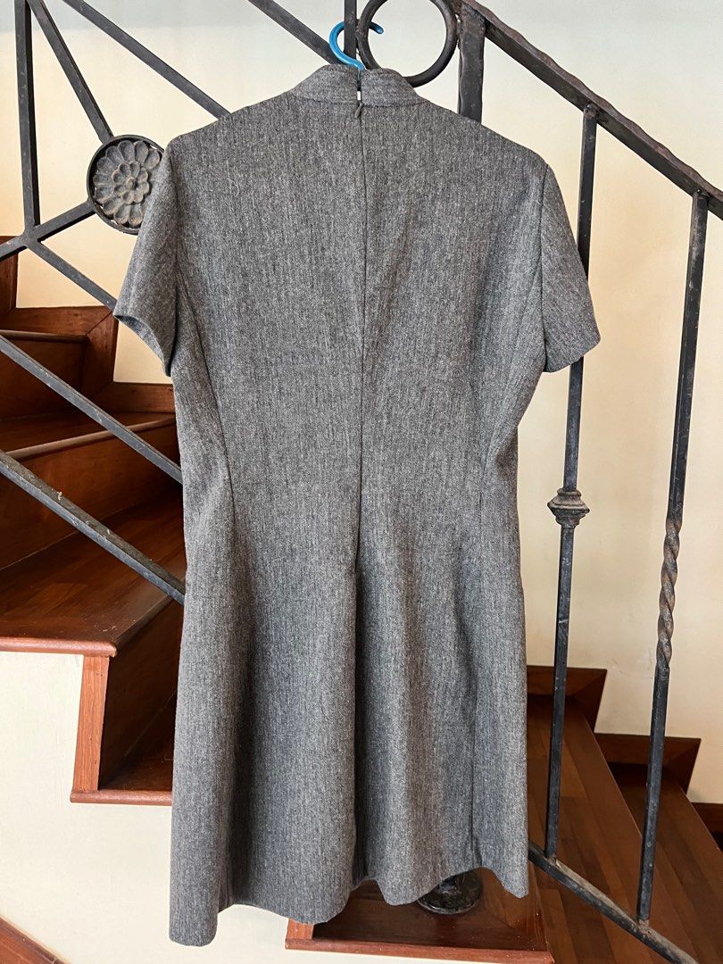 zara grey wool dress Zara Grey Long Sleeve Turtle Neck Drape Knit Gathered Asymmetric Short   Brie