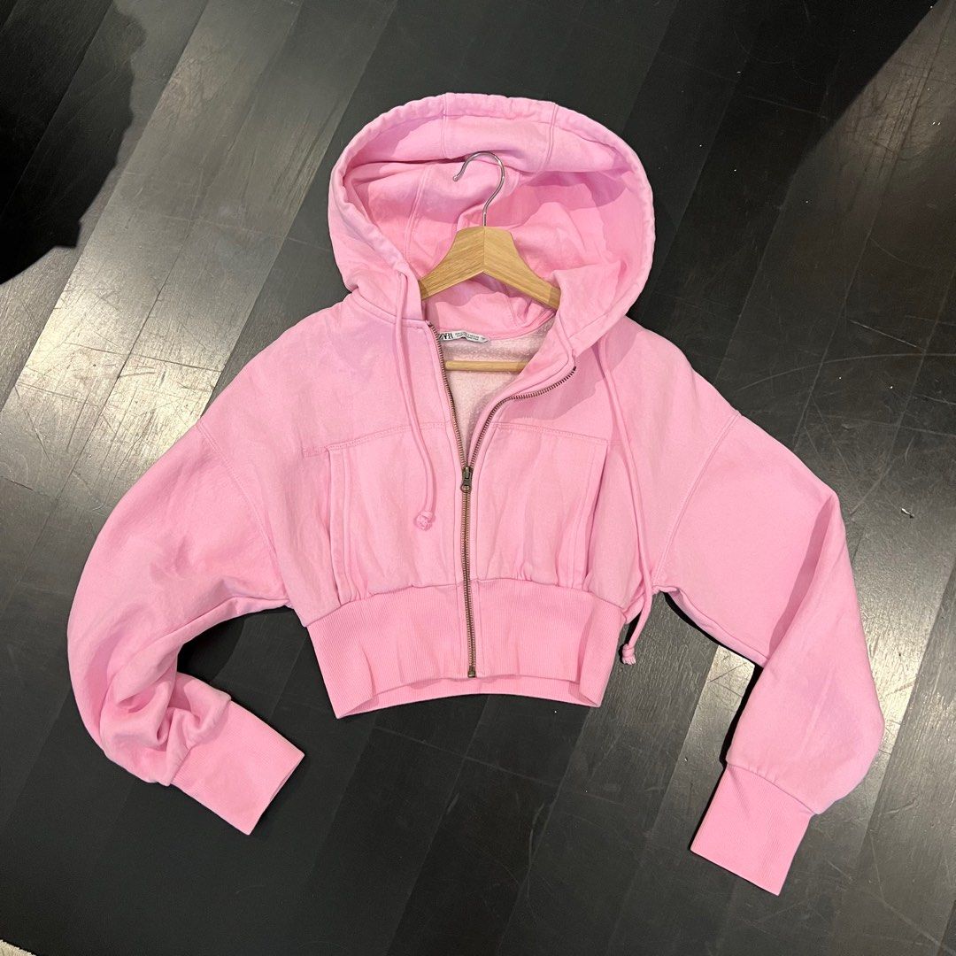 Zara pink fleece jacket shop