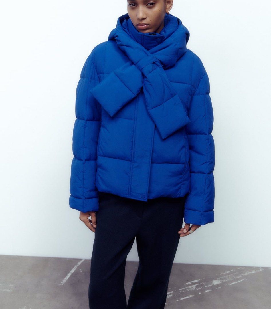 Zara blue puffer jacket outlet