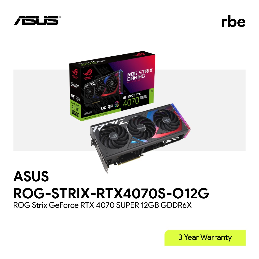 ASUS ROG Strix GeForce RTX™ 4070 SUPER Gaming Graphics Card (PCIe 4.0 ...