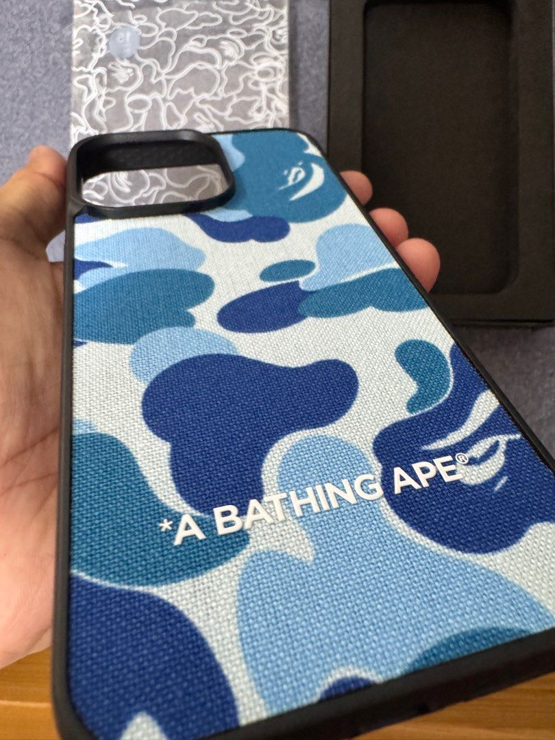 BAPE / A Bathing Ape ABC Camo Cloth Fabric Case Blue for iPhone 15