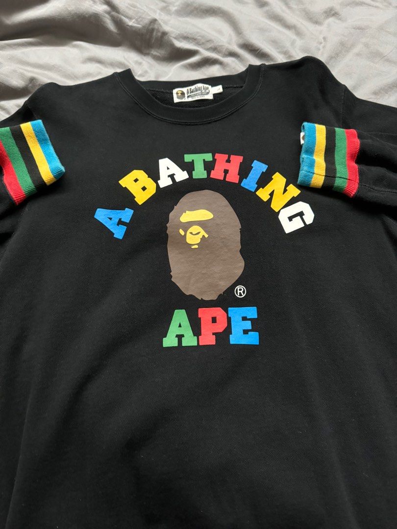 Bape Multicolor Bape Multi Logo L/s Tee Jual Bape Rainbow Camo