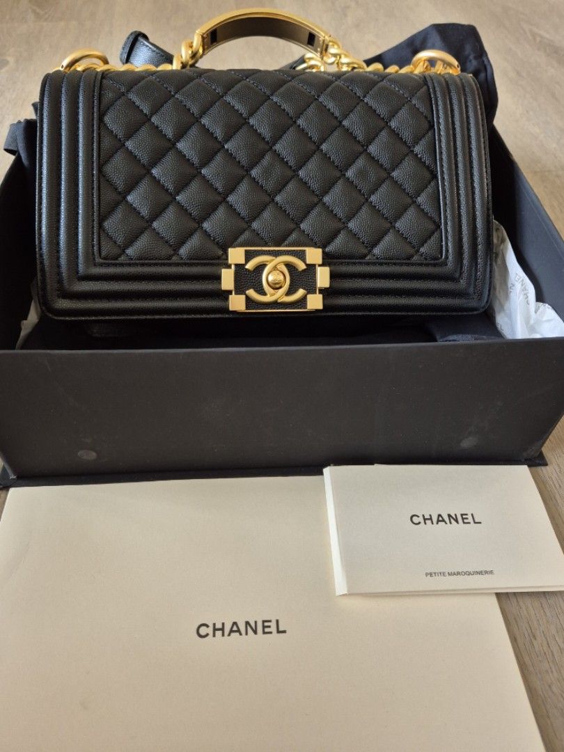 Boy Chanel Bag with handle, Luxury, Bags & Wallets on Carousell
