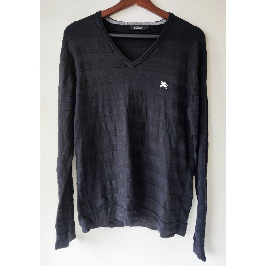 BURBERRY Black Label Silk x Cotton Sweater Men s M L Men s Fashion Coats Jackets and Outerwear on Carousell