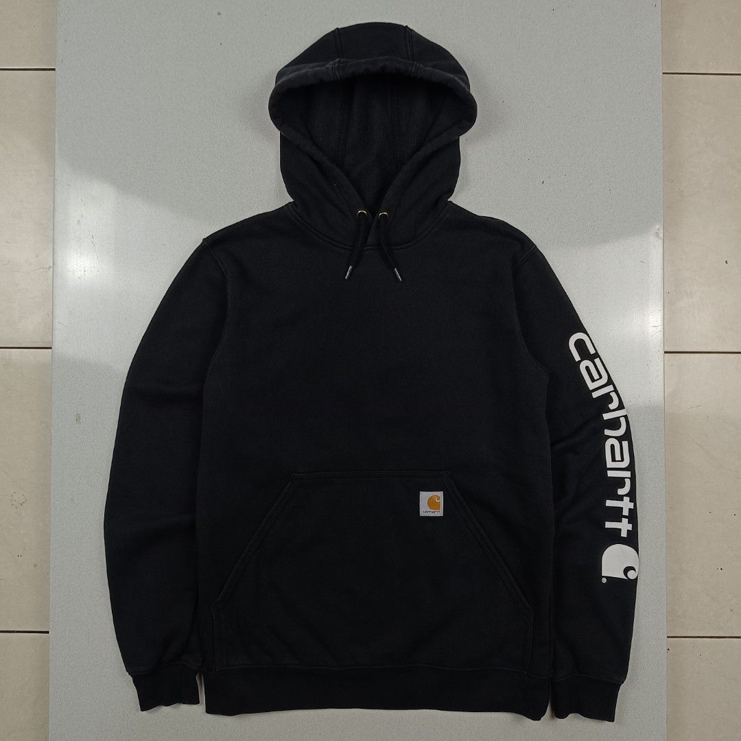 Carhartt Spell Out Loose Fit Midweight Logo Sleeve Hoodie, Fesyen