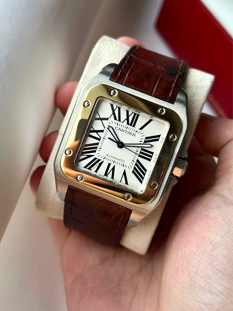Cartier santos 100 xl two tone discount