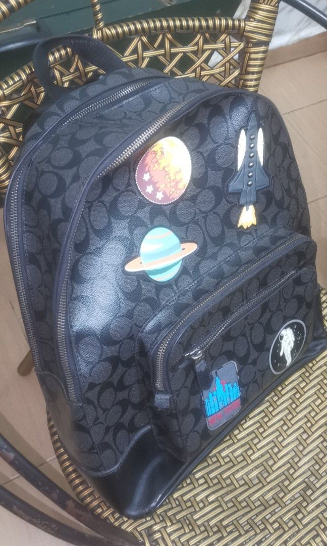 Coach Nasa West Backpack With Space Patches Black