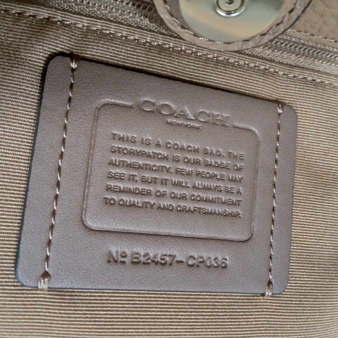 Coach Thea Small Tote (Category: Luxury Bags & Wallets) located in Taguig. Submitted by esa.agustin (Listing ID 1327286983, Image 3). Description: Original Coach Thea black small leather tote bag. With sling, tag and dust bag..