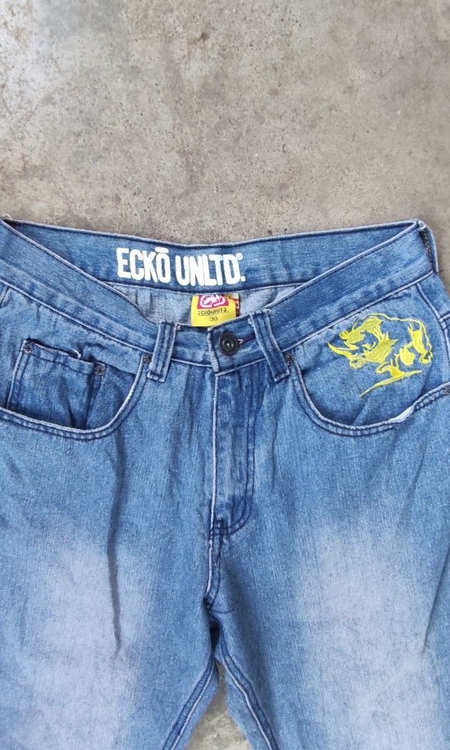 Eco unlimited embroidered pants (Category: Jeans) located in Inabanga. Submitted by once.twice (Listing ID 1327306294, Image 3). Description: Eco unlimited embroidered pants W30x40L issue: yong back patch is sirana but the embroidered is all in good condition.