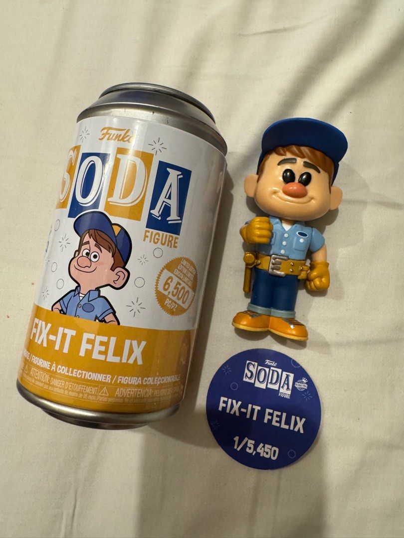 Funko Soda Fix it Felix (Category: Designer & Blind Box Toys) located in Mandaluyong City. Submitted by wayby (Listing ID 1327239210, Image 1). Description: Regular Opened for checking only Chase Mystery Toy Disney Wreck it ralph.