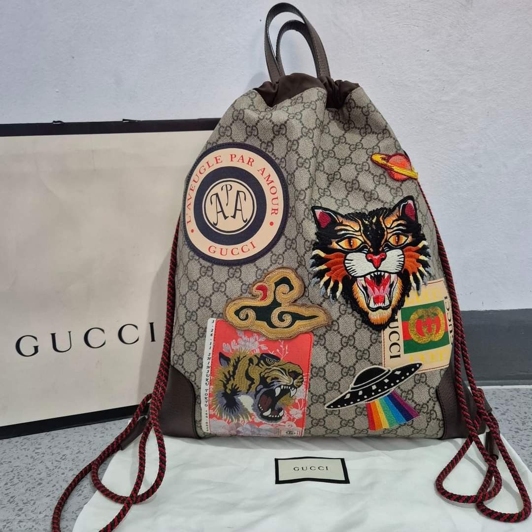 Gucci GG Supreme Drawstring Backpack