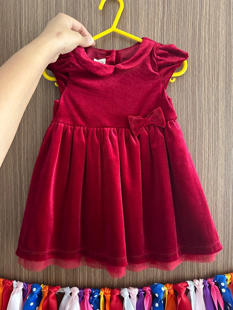 h&m red velvet dress Velvet Dress