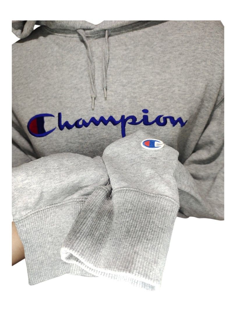 Hoodie Champion Original Abu Thrift Fesyen Pria Pakaian Baju Luaran di Carousell