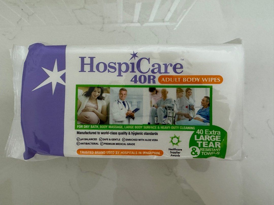 HospiCare 40R Adult Body Wipes 40 Sheets, Babies Kids, Maternity