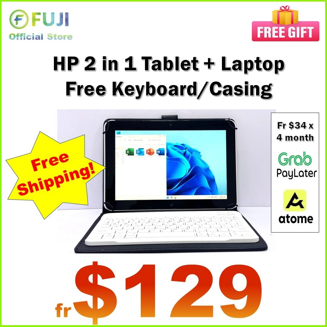 HP 2 In 1 Laptop + Tablet Window 11 Tablet + Laptop Free MS Office