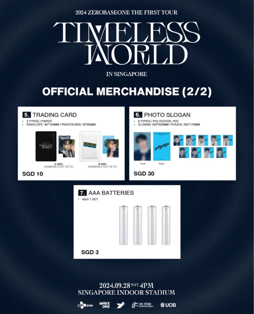 HTB] WTS/LFB HTB FOR ZEROBASEONE FIRST WORLD TOUR TIMELESS WORLD SINGAPORE  MERCH, Hobbies & Toys, Memorabilia & Collectibles, K-Wave on Carousell