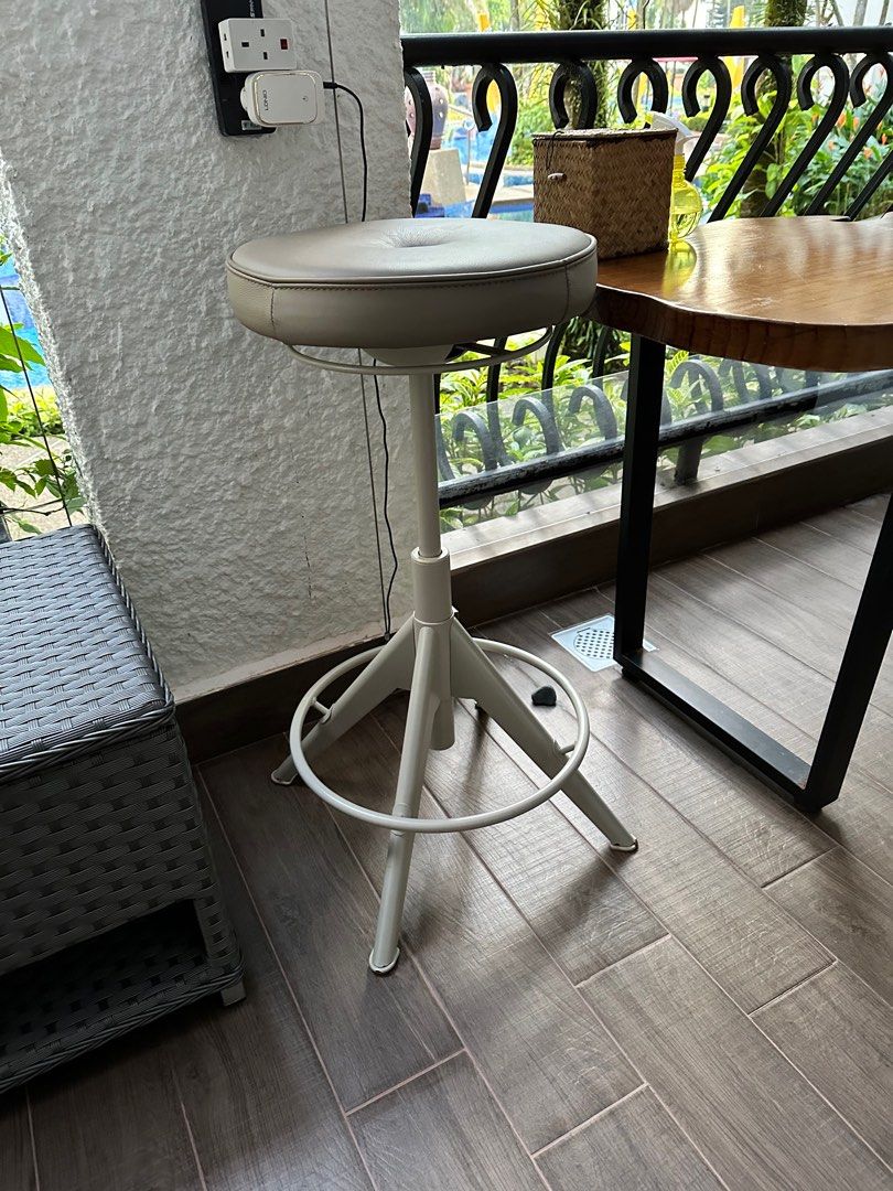 IKEA adjustable height stool leather Furniture Home Living Furniture Chairs on Carousell