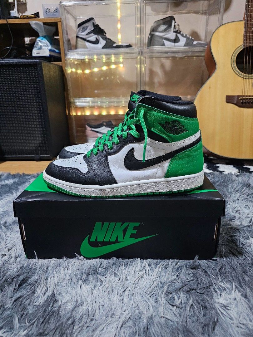 jordan 1 lucky green white laces