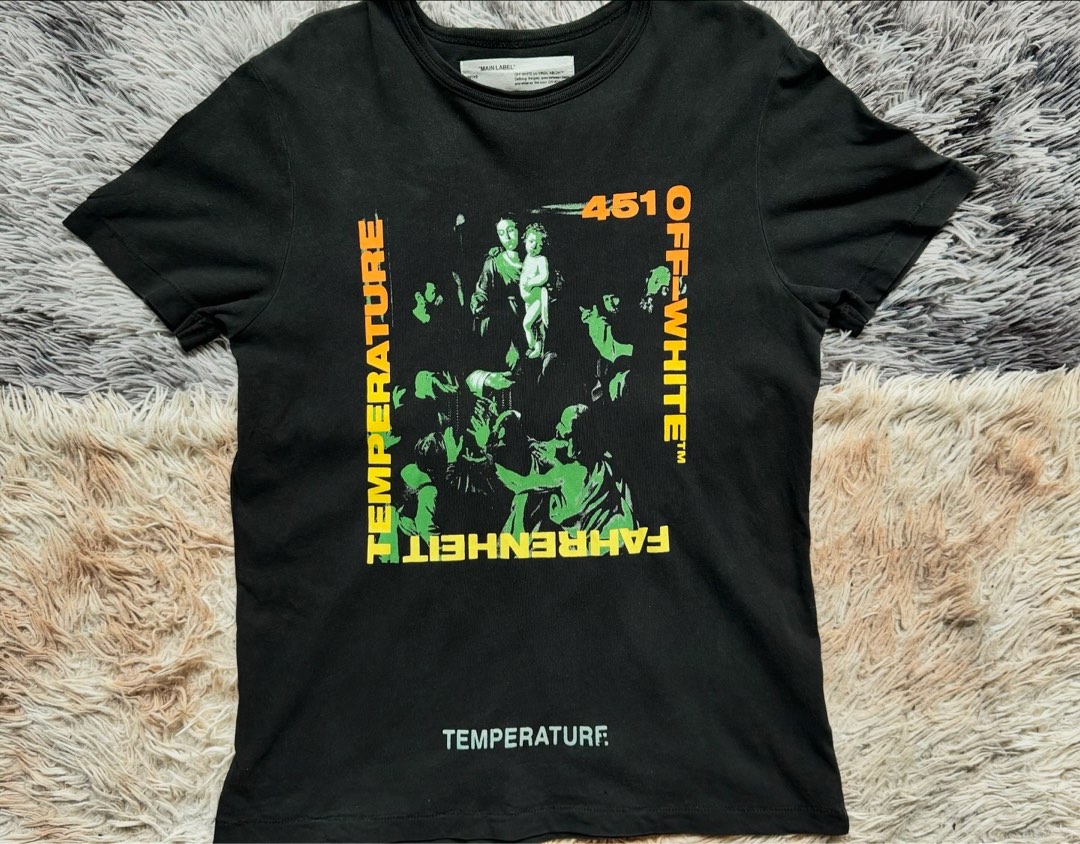 Off White Fahrenheit 451 Men s Fashion Tops Sets Tshirts Polo Shirts on Carousell