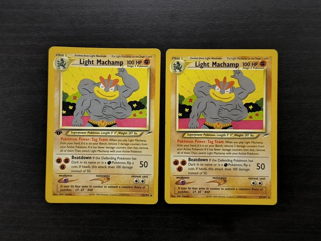 Pokemon Light Machamp 21/105 Neo Destiny 1st Edition Set, Hobbies & Toys,  Toys & Games on Carousell