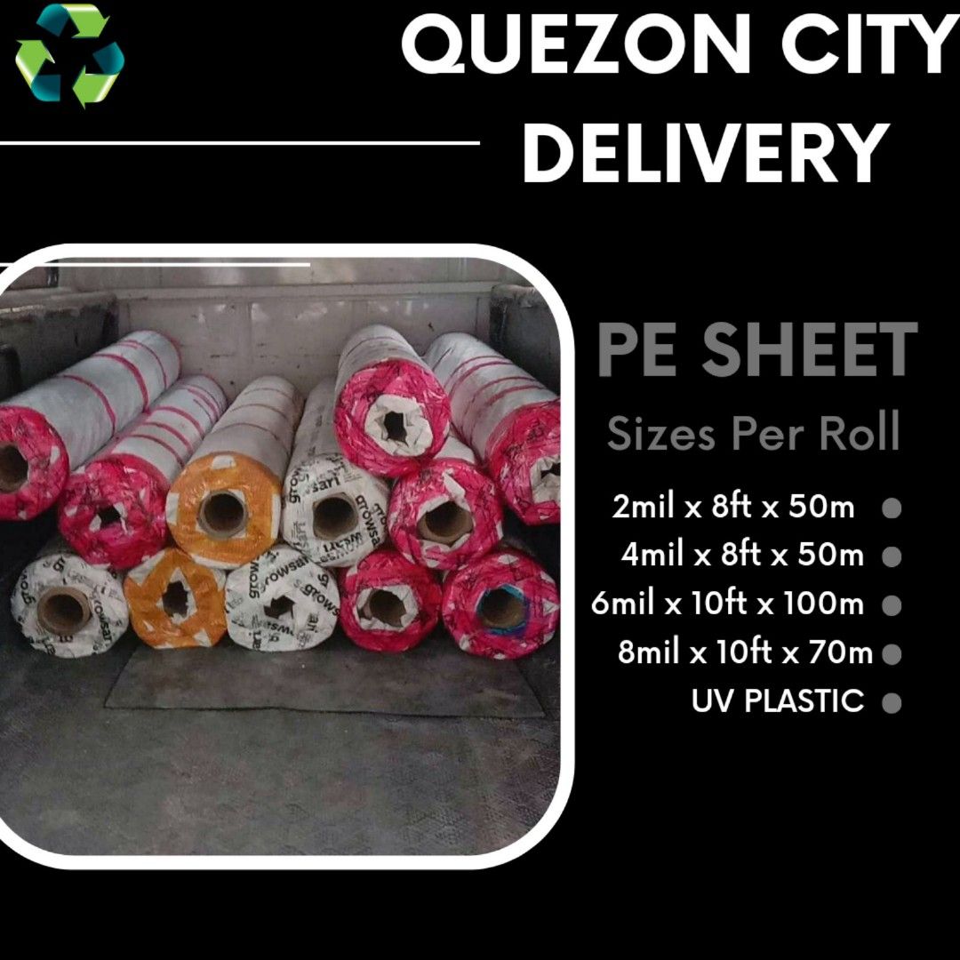 Polyethylene Plastic Sheet Film (Category: Construction & Building Materials) located in Manila. Submitted by kenken471017901 (Listing ID 1327282799, Image 2). Description: POLYETHYLENE PLASTIC FILM for CONSTRUCTION SLAB POLYETHYLENE PLASTIC FILM for CONSTRUCTION SLAB POLYETHYLENE PLASTIC FILM for CONSTRUCTION SLAB AVAILABLE SIZES PER ROLL 2mil x 8ft x 50m (50microns) 4mil x 8ft x 50m (100microns) 6mil x 10ft x 100m (150microns) 8mil x 10ft x 70m