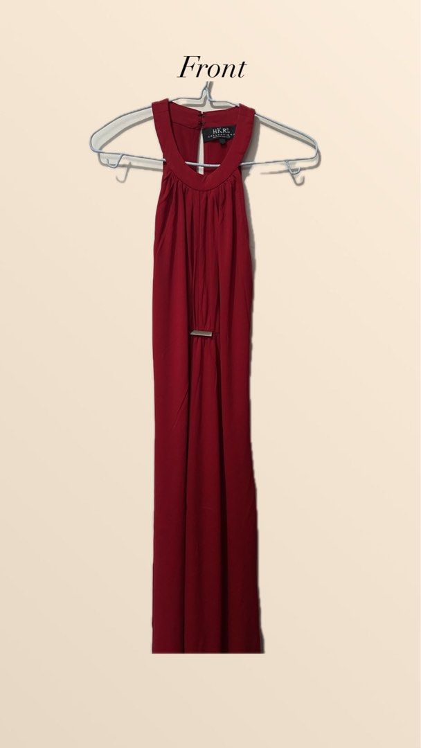 Red evening dress (Category: Dresses) located in Caloocan City. Submitted by sieee08 (Listing ID 1327374417, Image 2). Description: - fits small to medium - no flaws - shipping via lalamove or jnt - mop: gcash - negotiable ! rfs: decluttering Brand HKR Collection .