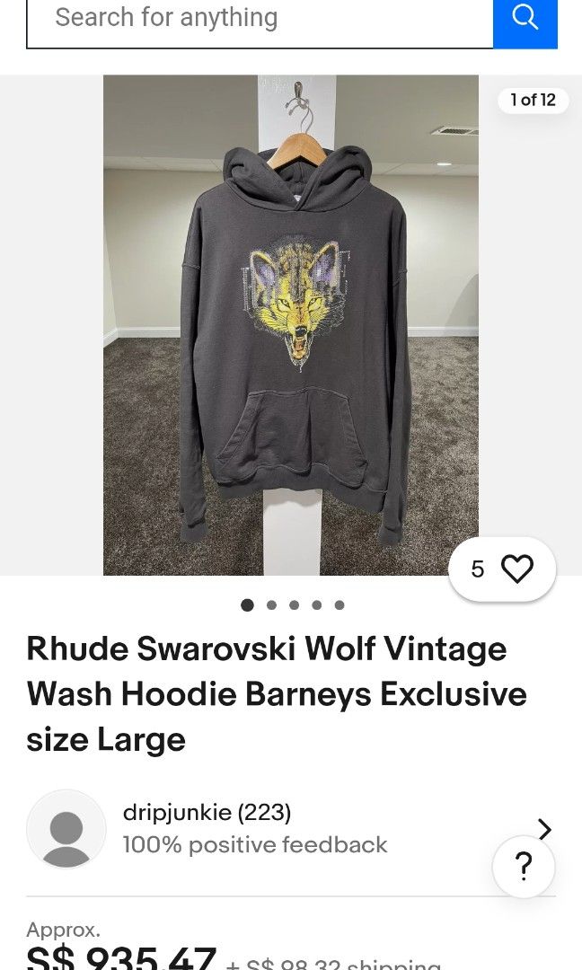 Rhude wolf hoodie discount