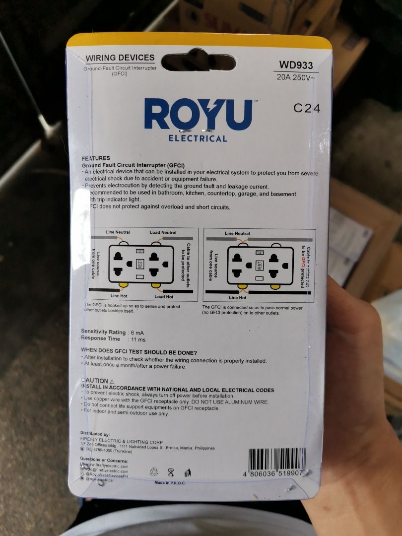 ROYU GFCI WD-933, TV & Home Appliances, Electrical, Adaptors & Sockets ...
