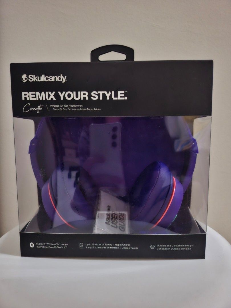 SKULLCANDY CASSETTE WIRELESS HEADPHONES RETRO SURF PURPLE Audio Headphones Headsets on Carousell