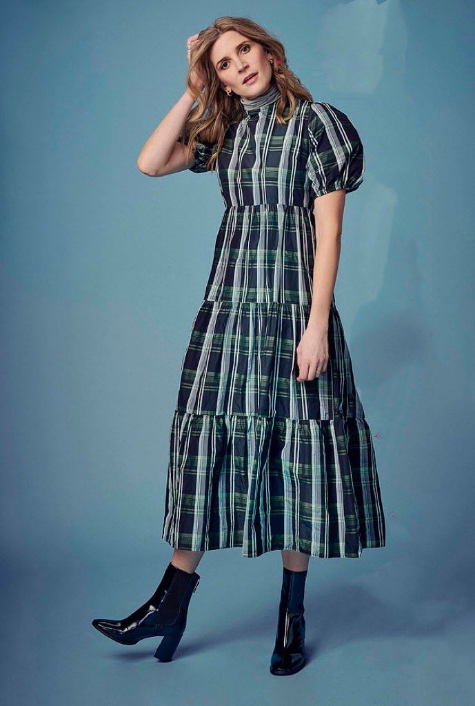 TOPSHOP Green Check Taffeta Maxi Dress, Women's Fashion, Dresses & Sets,  Dresses on Carousell
