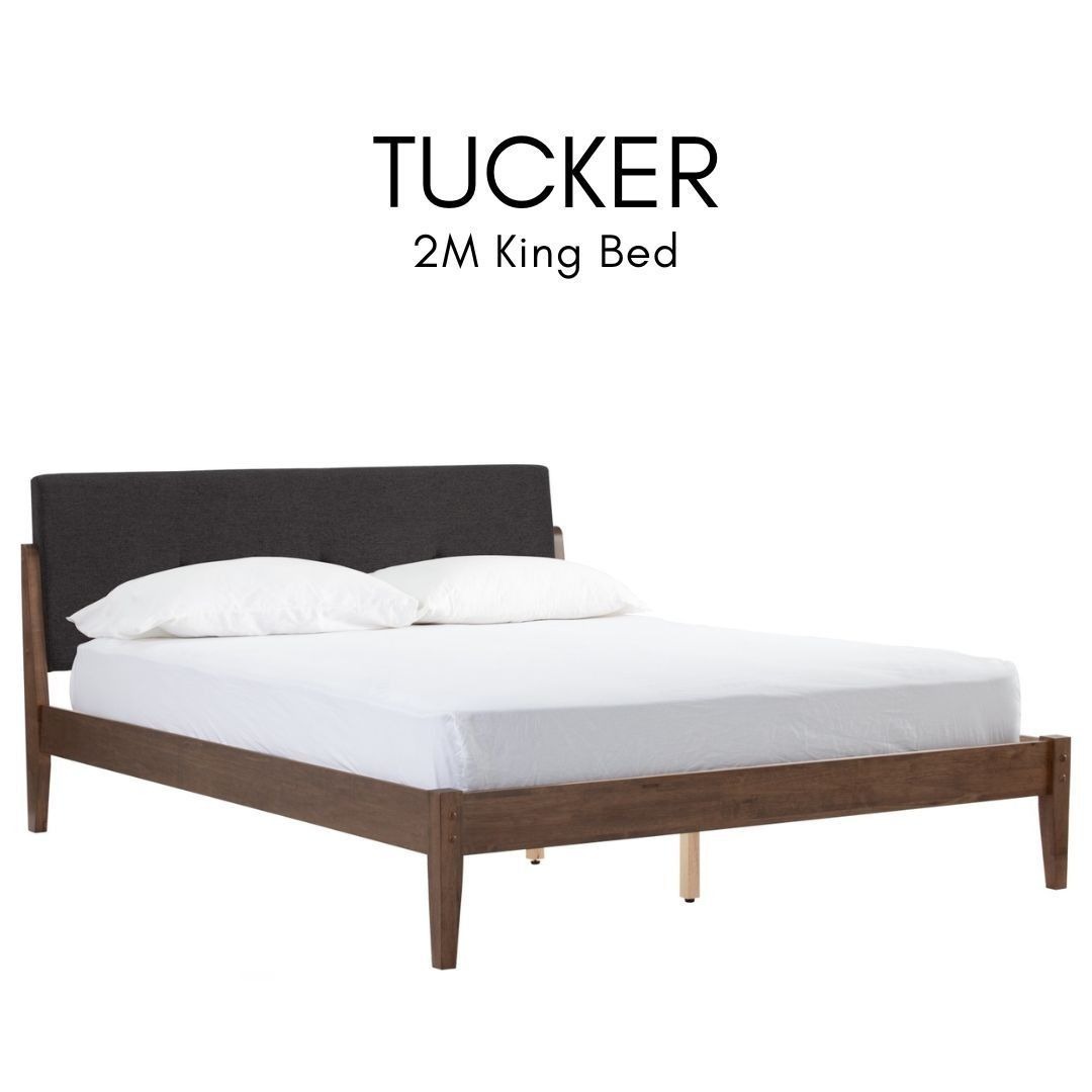 TUCKER King Bed Frame (Solid Oak) - Free delivery, Furniture & Home ...
