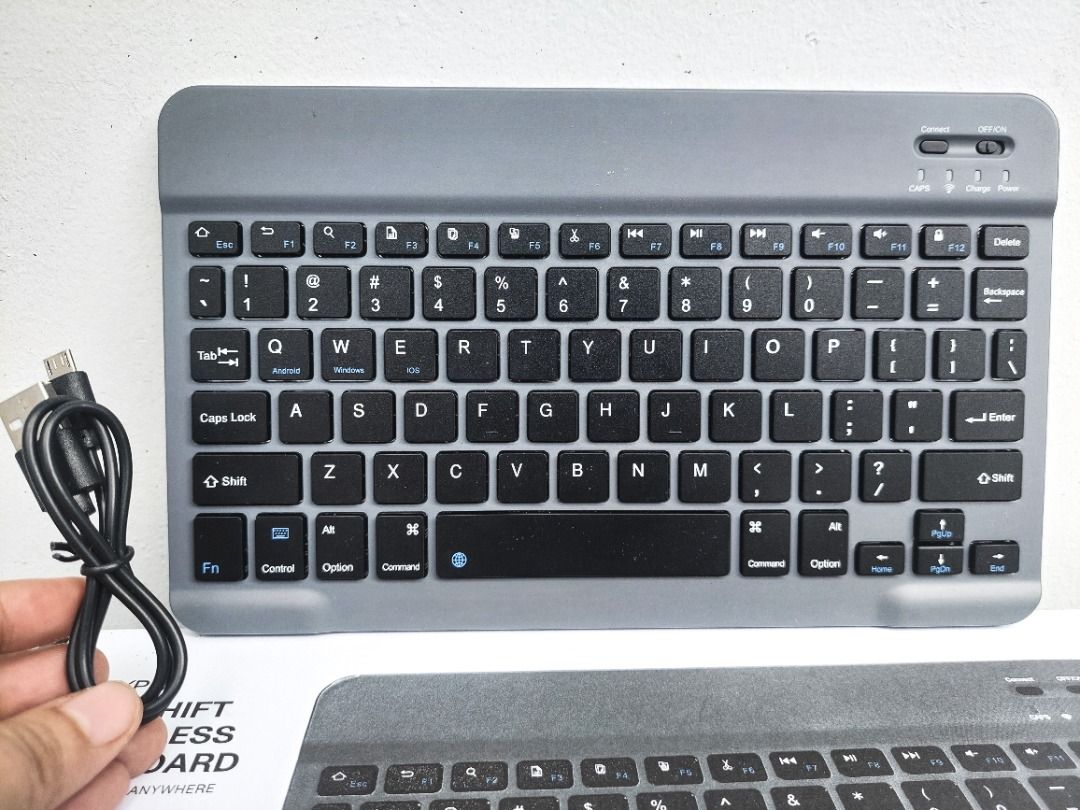 TYPO Keyboard (Bluetooth/Wired) (Category: Computer Keyboard) located in Taguig. Submitted by stop.n.shop_ (Listing ID 1327366945, Image 1). Description: Inclusions: ✅ Keyboard x1 ✅ Micro USB cord x1 **Can be used via bluetooth or using micro cord 🔹 RFS: Di nagagamit (Used once only during travel) 🔖 Original Price: ₱1,799 (bought in SM Mega store) 💰 MOP: GCash / BPI 🚚 MOD: J&T / Lalamove or any rider app (MM) ⚡ Open for meet-up in Market Mark