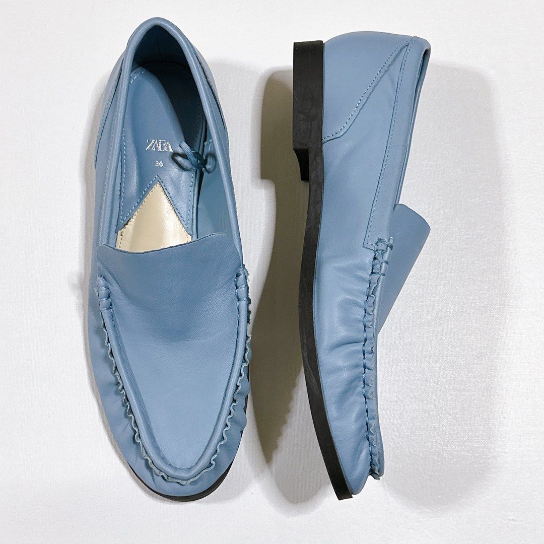 Zara blue loafers cheap