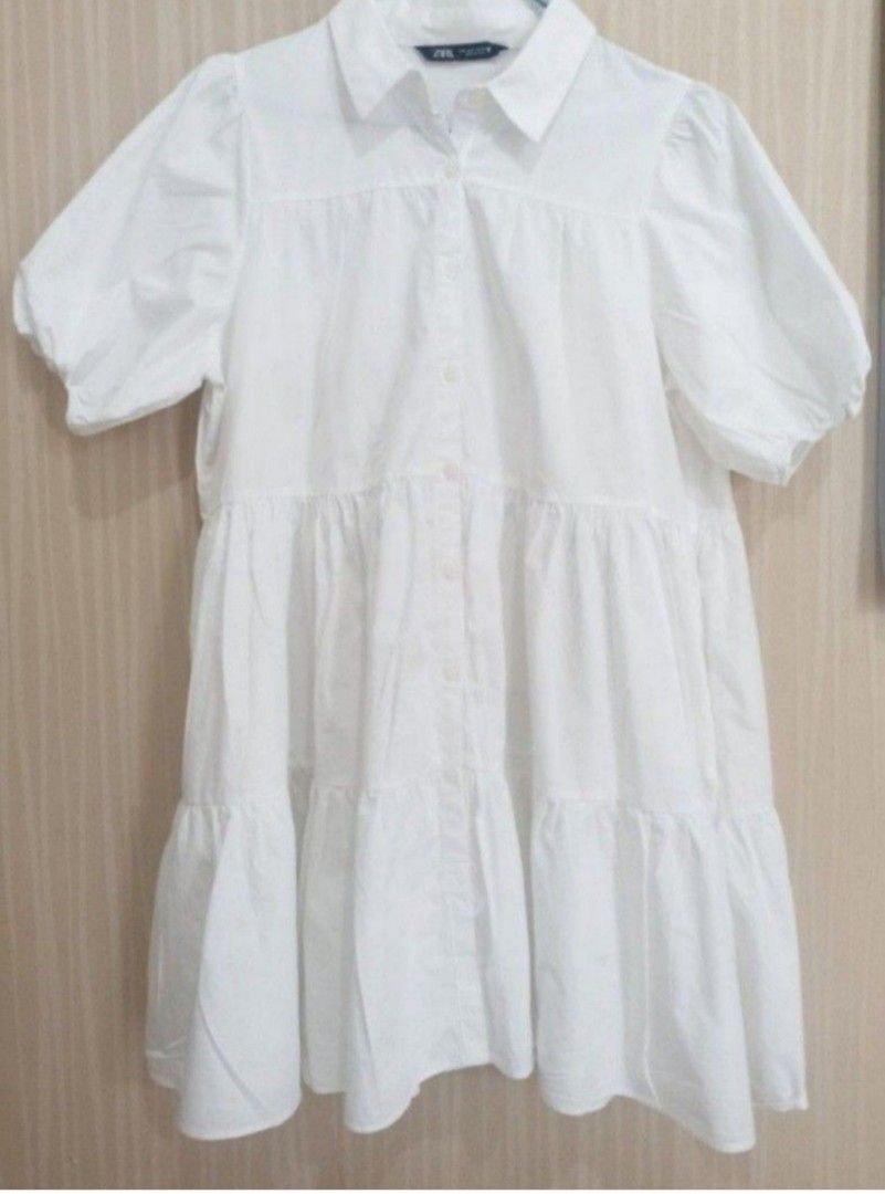 Zara poplin tiered dress