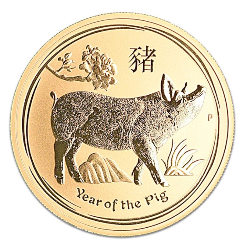 2019 1 oz Australian Lunar Series "Year of the Pig" Gold Bullion Coin
