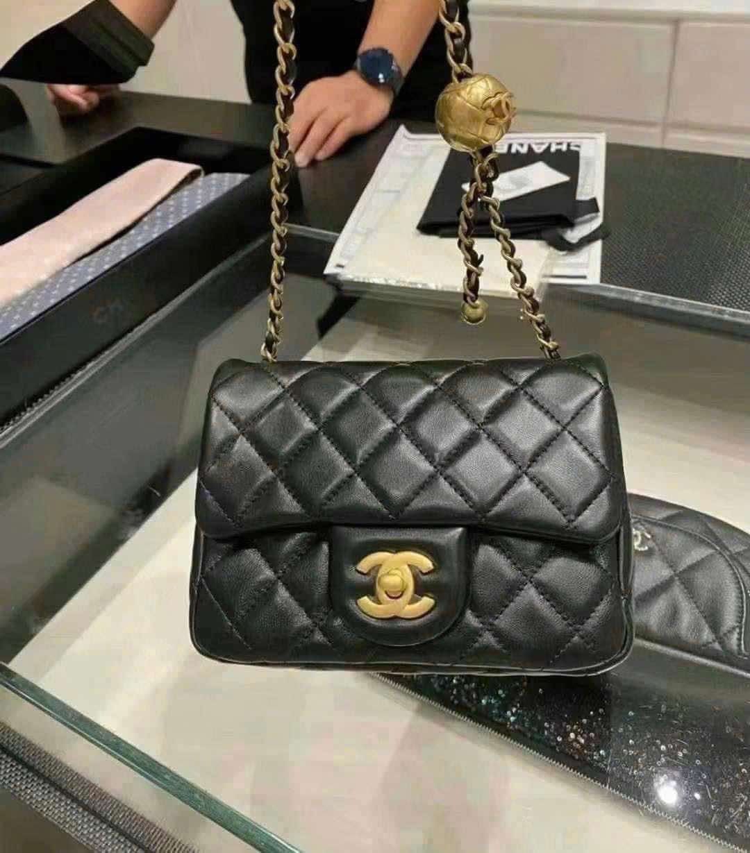 24K Chanel Mini Square Pearl Crush Lambskin AGHW 24092505 Luxury Bags Wallets on Carousell