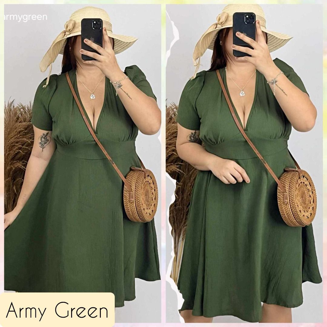 2XL TO 3XL Valerie Plus Size Plunging V Neck Casual Flowy Dress Women s Fashion Dresses Sets Dresses on Carousell