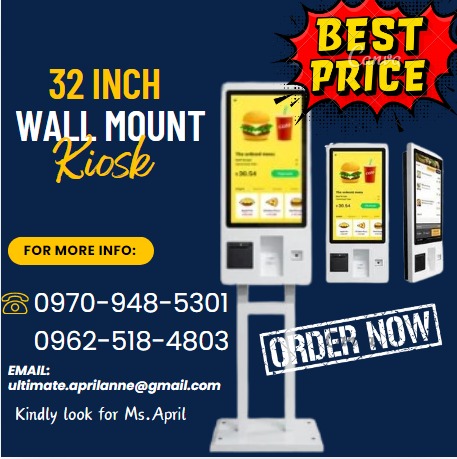 32 Inch Wall Mount Touch Screen Fast Food Ordering KIOSK Self Service ...