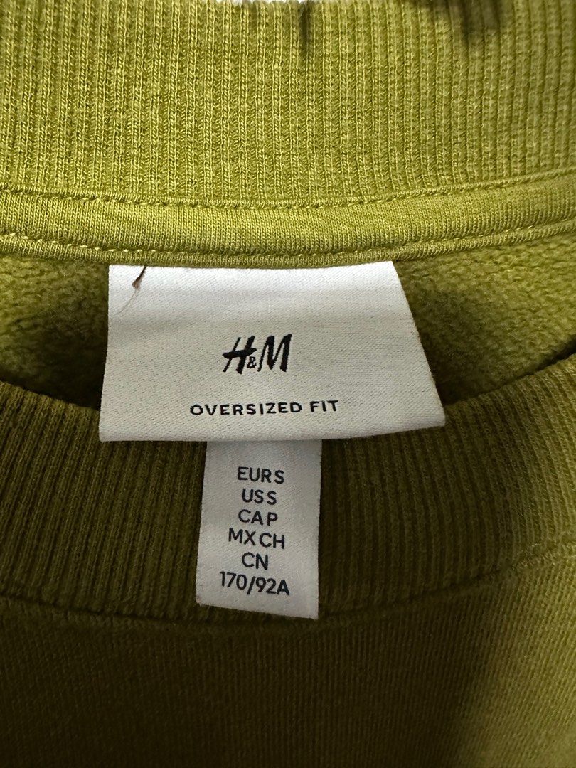 H M Oversized Avocado Unisex Pull Over S XL Women s Fashion Tops Longsleeves on Carousell
