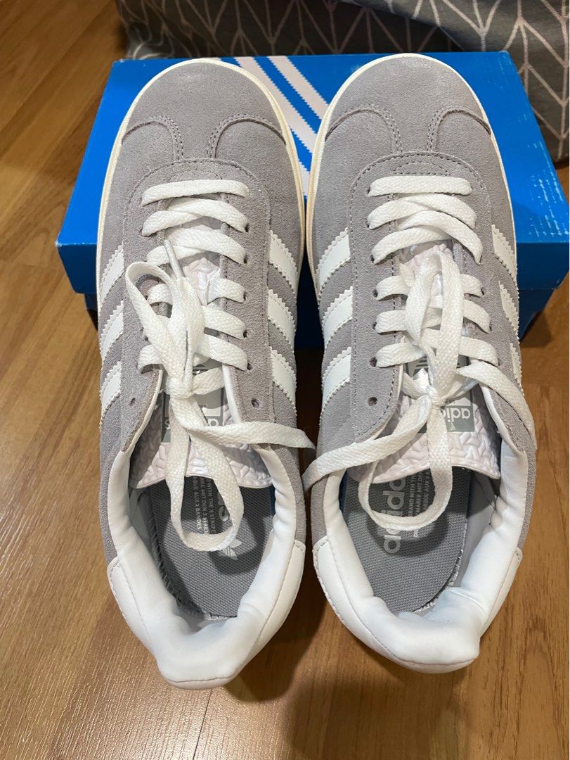 Adidas gazelle grey mens size 9 on sale