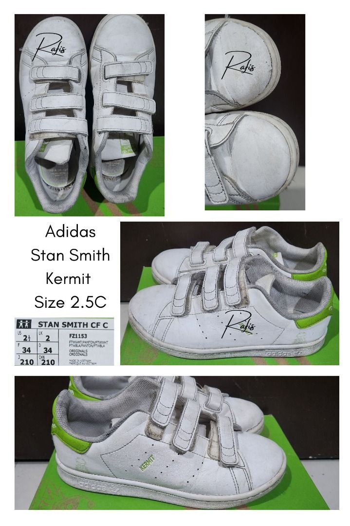 Adidas Stan Smith Kermit Size 2.5C 34cm