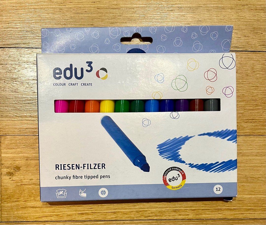 Assorted markers, poster colour paint, crayons, highlighters, pens, colour pencils - from brands like smiggle, crayola, edu3, pentel (Category: Stationery & School Supplies) located in Singapore. Submitted by jryus (Listing ID 1327465413, Image 3). Description: 1. crayola 50 color pencils including metallic, brand new - $15 2. edu3 markers in box of 12, brand new - $9 3. pentel poster colour paint 12 colours, brand new in wrapping - $10 4. color 