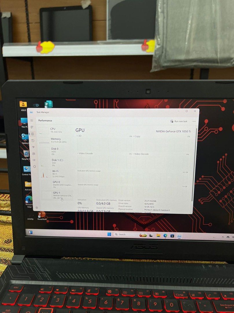 Asus Tuf Gaming Core i7-8500U Model FX504G 8Gen Gaming Ram 16GB SSD 128GB+1TB HDD NVIDIA GeForce GTX 1050Ti (Category: Laptops & Notebooks) located in Kuala Lumpur. Submitted by fame.ahmad (Listing ID 1327492079, Image 2). Description: Asus FX504G Processor Core i7-8500U Ram 16GB SSD 128GB+1TB HDD NVIDIA GeForce GTX1050 Ti Screen Size 15.6” Camera Wifi Battery&charger Free Gift Bag.