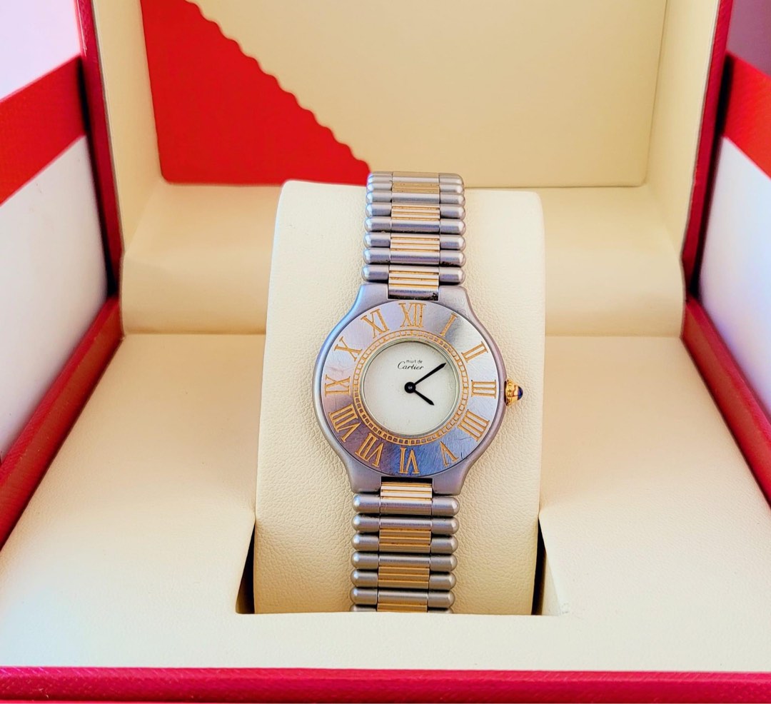Authentic CARTIER 21 Must de Cartier two tone watch for women Women s Fashion Watches Accessories Watches on Carousell