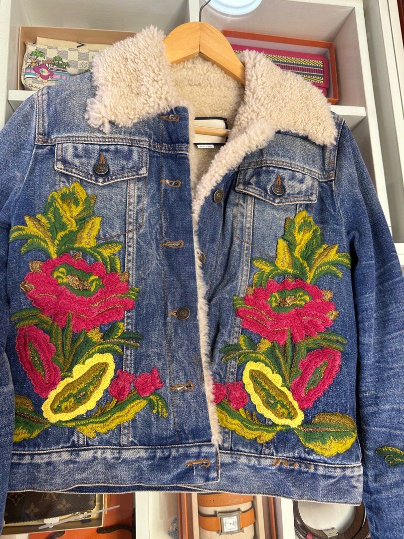 Authentic Gucci Denim Embroidered Jacket