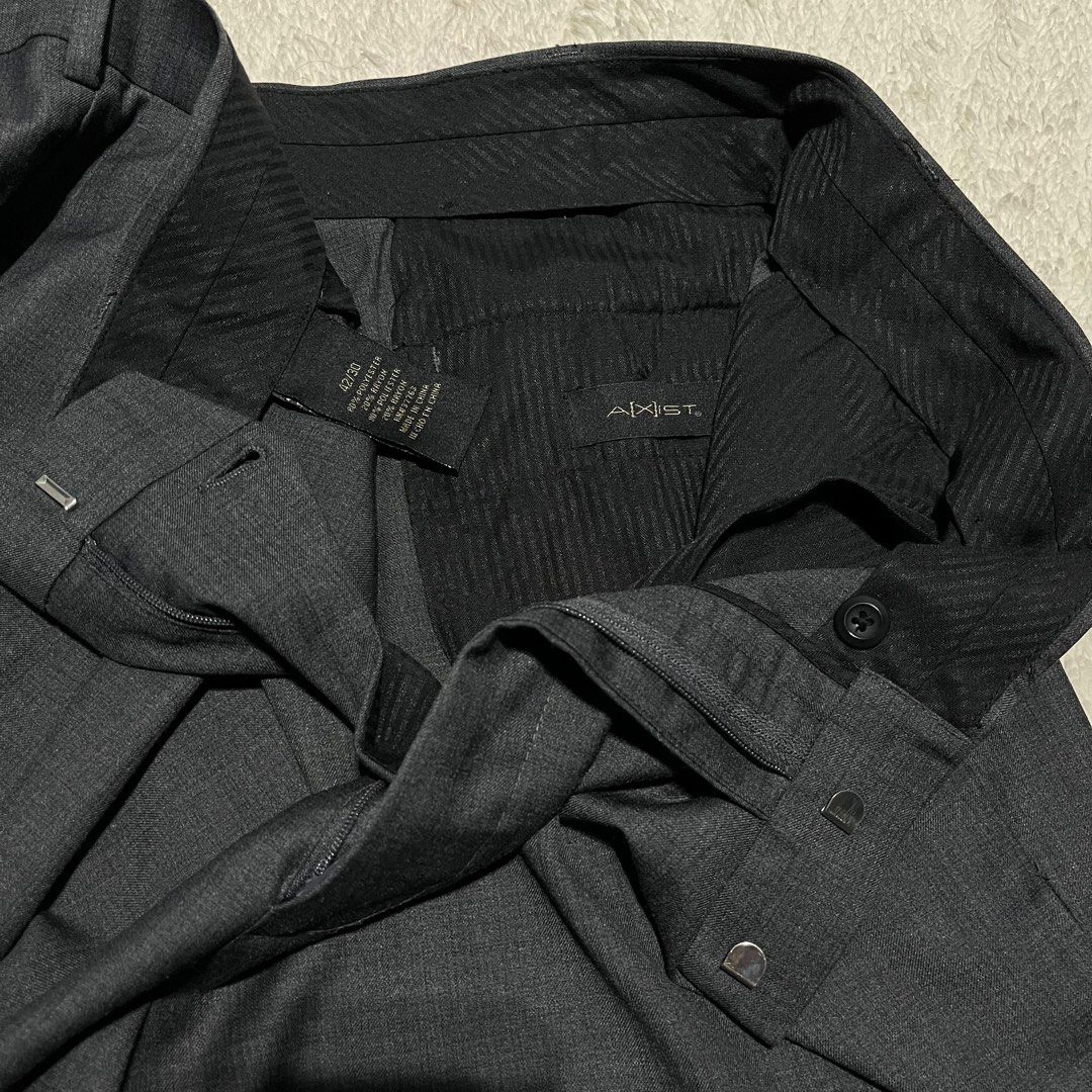 AXIST TROUSERS SUIT PANTS CHARCOAL GRAY 100% WOOL SIZE 42 MEN'S 4XL  100%LEGIT, Men's Fashion, Bottoms, Trousers on Carousell