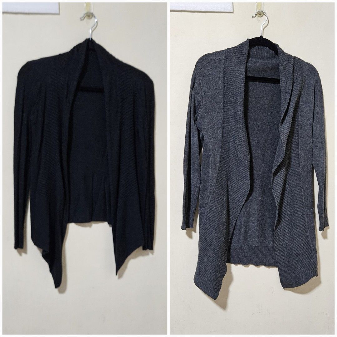 Black / Gray Cardigan (preloved) FREE SIZE (Category: Longsleeves) located in Pasig City. Submitted by declutteringcart (Listing ID 1327552636, Image 1). Description: Black / Gray Cardigan (preloved) FREE SIZE PRICE: PHP125 each or PHP200 for both **last price posted (no more haggling please if getting 1 item only) **discount only when getting 2 or more items from the listing BRAND: No Brand SIZE: Free size CONDITION: 8/10 *kindly manage expectat