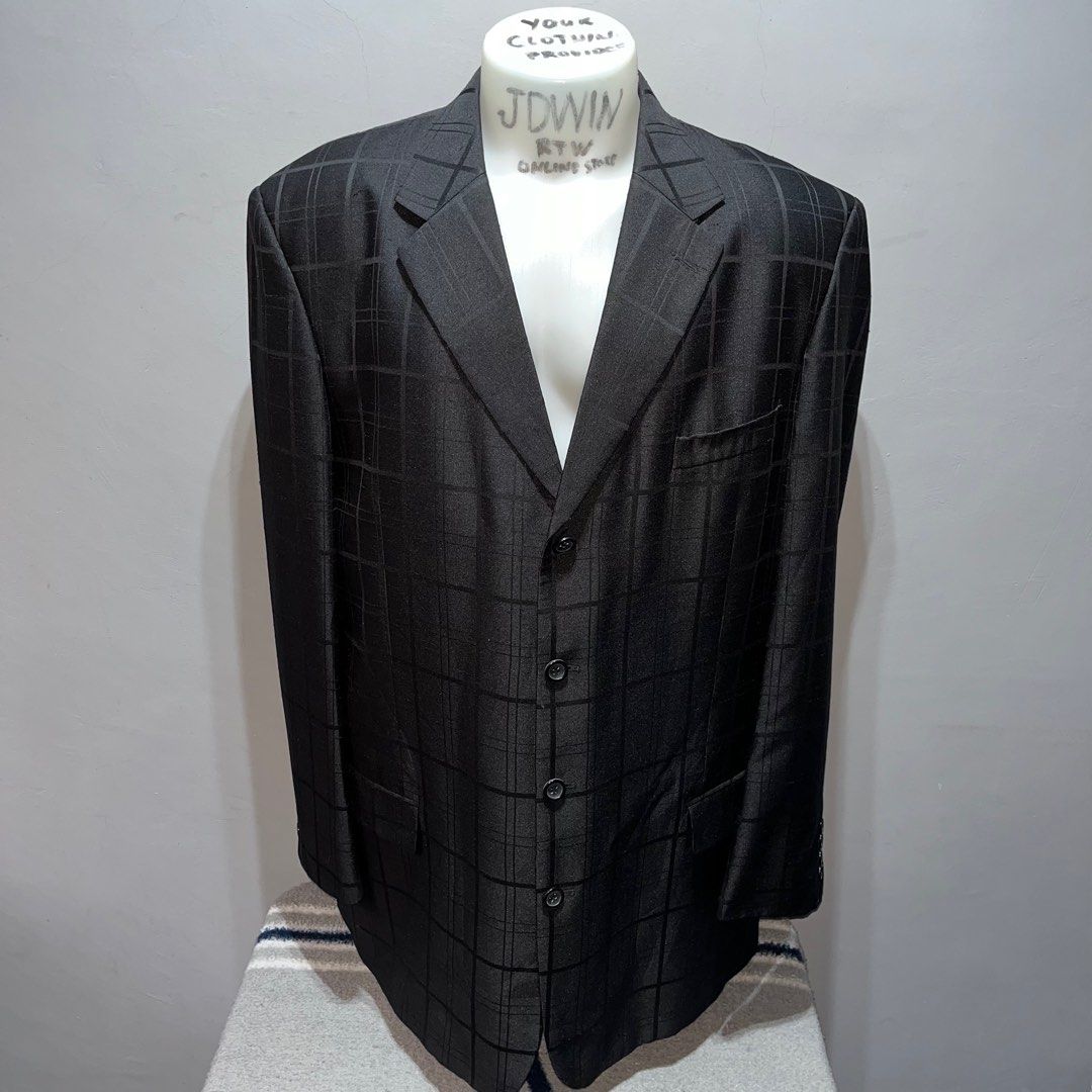 CARAVELLI BLAZER BLACK POLYSTER RAYON COAT SIZE 48 MEN S 3XL 100 LEGIT Men s Fashion Coats Jackets and Outerwear on Carousell